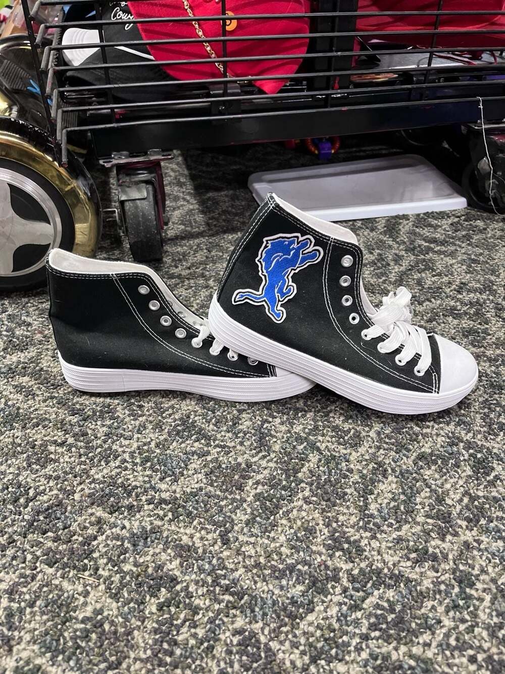 Detroit Lions FOCO Big Logo High Top Canvas Sneakers